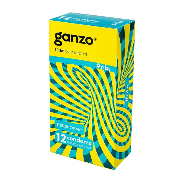 Презервативы «Ganzo Ribs» ребристые №12