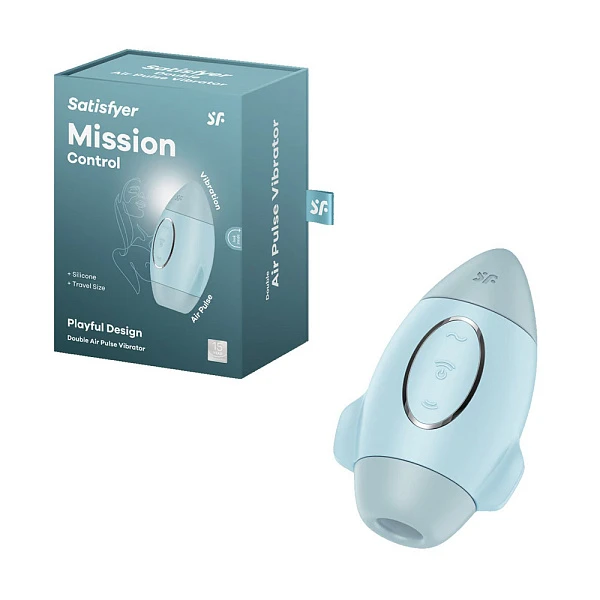 Вакуумно-волновой вибростимулятор «Mission Control», голубой