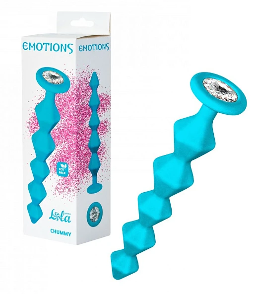 Анальная цепочка с кристаллом «Chummy Emotions Turquolse»