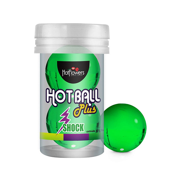 Силиконовый лубрикант в шариках «Hot Ball Plus Shock» с эффектом покалывания