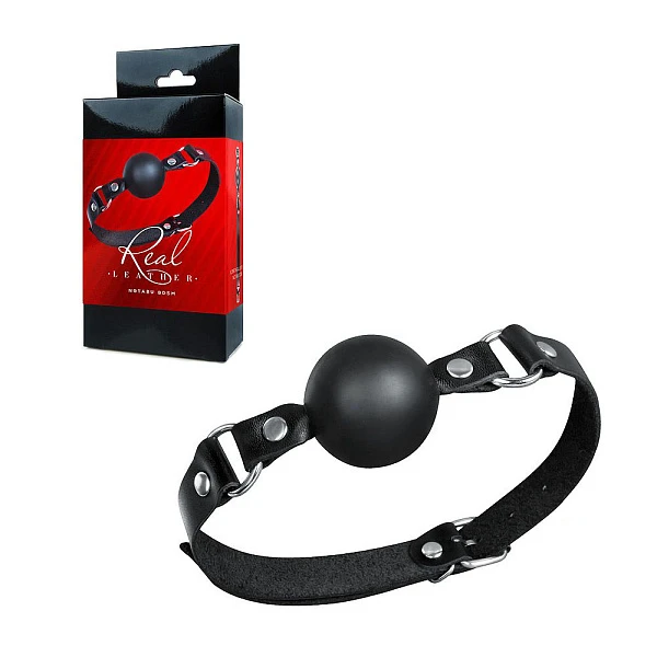 Кляп-шар «NoTabu» с ремешками из натуральной кожи