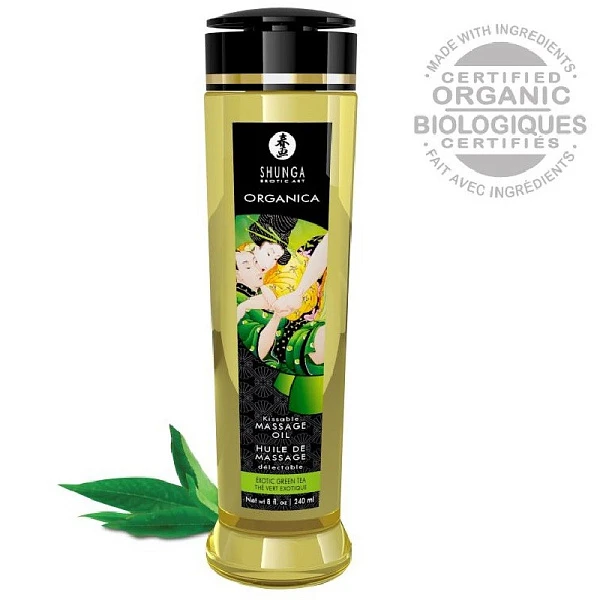 Массажное масло для тела Shunga Organic «Зеленый чай», 240 мл