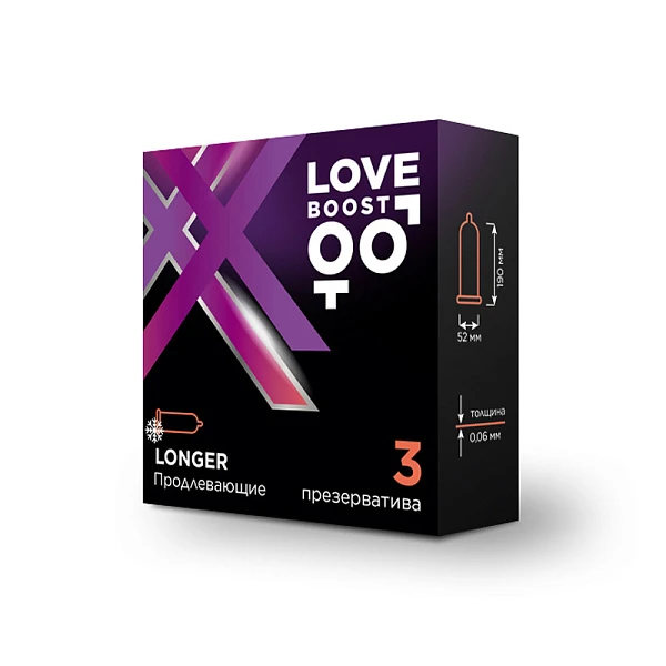 Презервативы «LoveBoost Longer» продлевающие №3