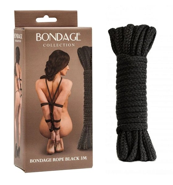 Бондажная веревка «Bondage Collection Black», 3 метра