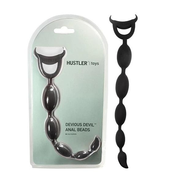 Анальная цепочка из силикона «Devious Devil», черная