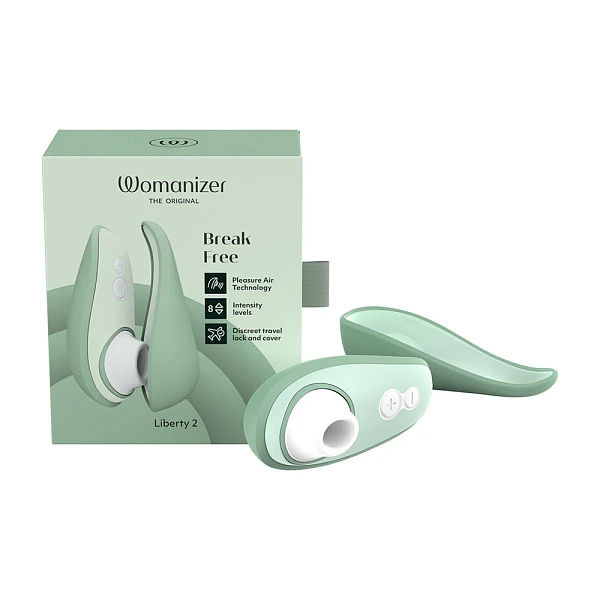 Бесконтактный клиторальный стимулятор «Womanizer Liberty 2», серо-зеленый