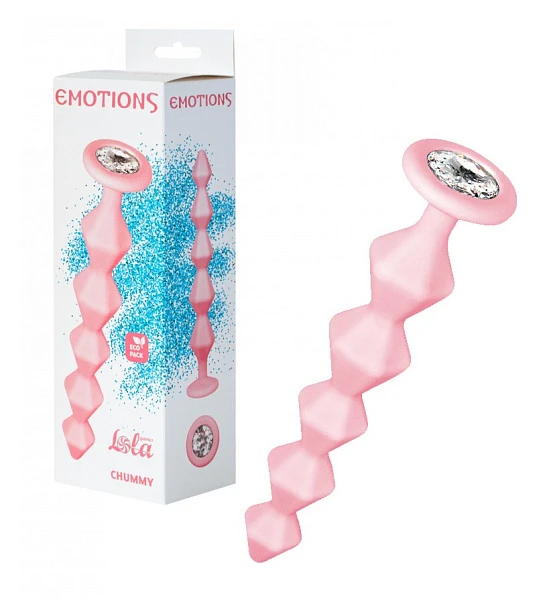 Анальная цепочка с кристаллом «Chummy Emotions Pink»