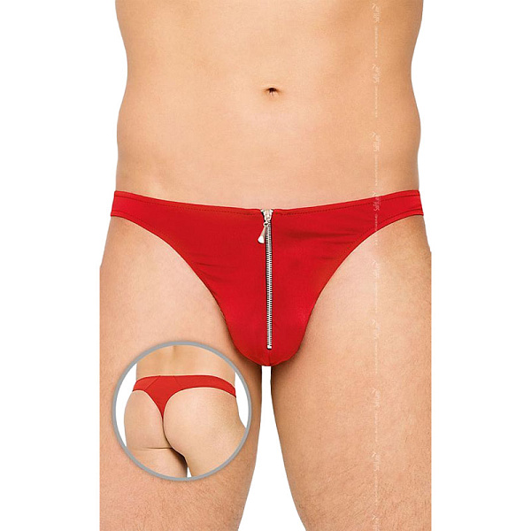 Стринги на молнии «Soft Line Red» (XL)