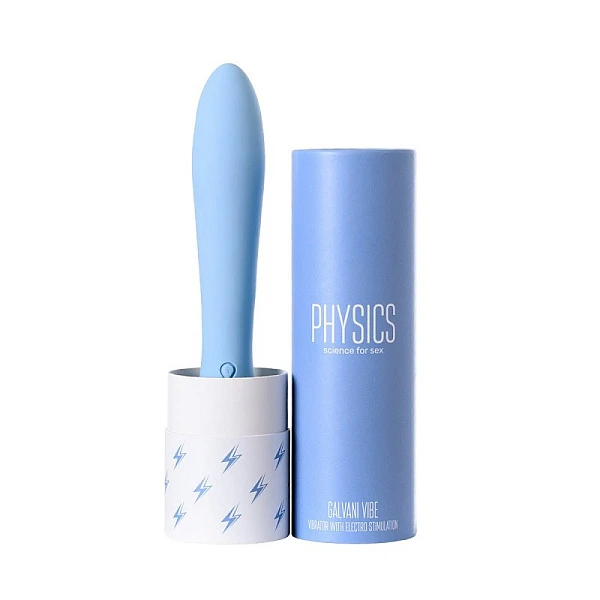 Вибратор с электростимуляцией «Physics Galvani Vibe», голубой