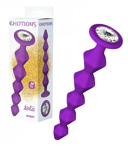 Анальная цепочка с кристаллом «Emotions Buddy Purple»