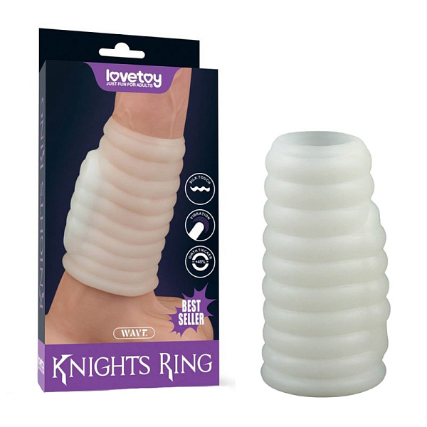 Насадка на член «Vibrating Wave Knights Ring» с вибрацией и рельефом