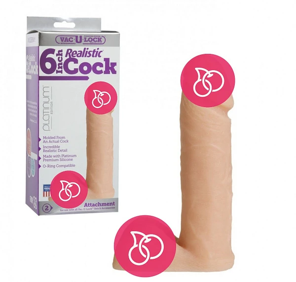 Реалистичная насадка «Vac-U-Lock Realistic Cock»