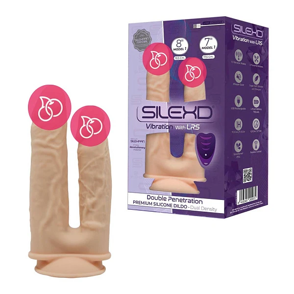 Двойной вибромассажер «SileXD Model 1» на присоске с пультом