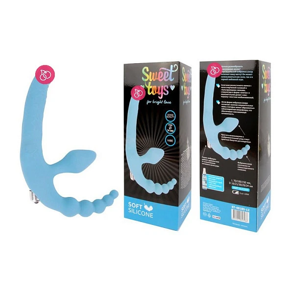 Анатомический тройной стимулятор «Sweet Toys», голубой