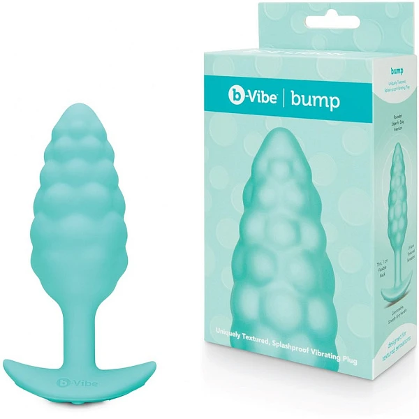 Рельефная анальная пробка с вибрацией «Bump»