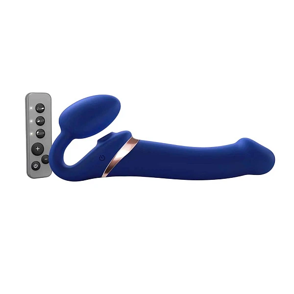 Вибрострапон Strap-On-Me Multi Orgasm, L, синий