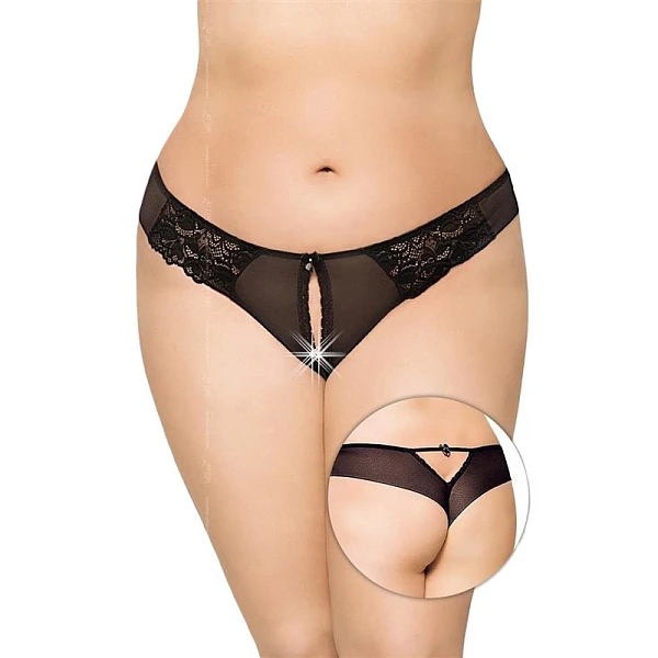 Трусики с вырезом «Soft Line Black Plus Size» (XL)