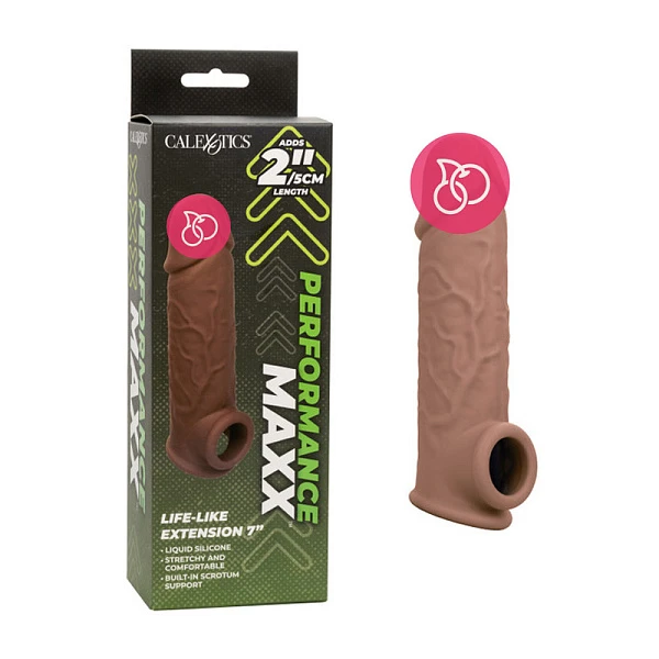 Увеличивающая насадка на член «Life-Like Extension», мулат