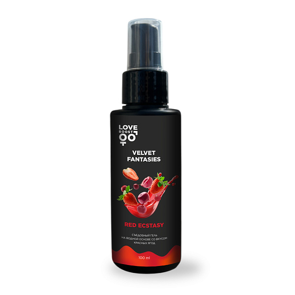 Съедобный гель «LoveBoost Velvet Fantasies Red Ecstasy», 100 мл