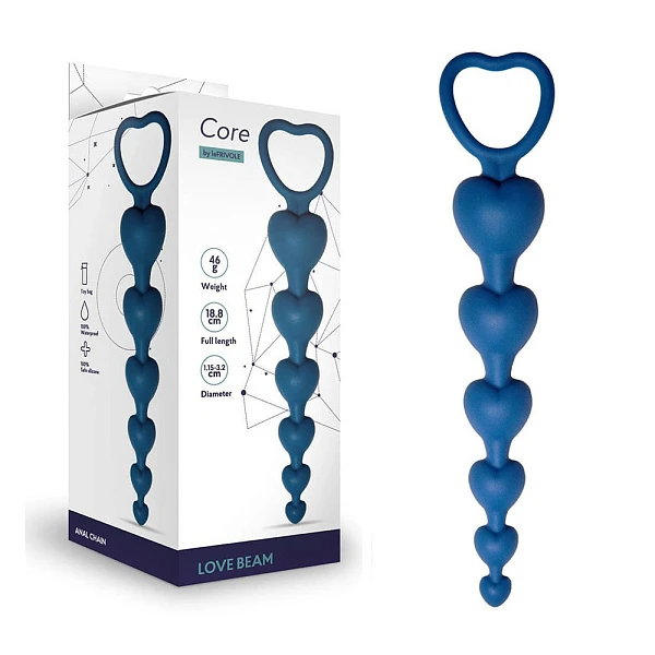 Анальная цепочка «Love Beam», синяя