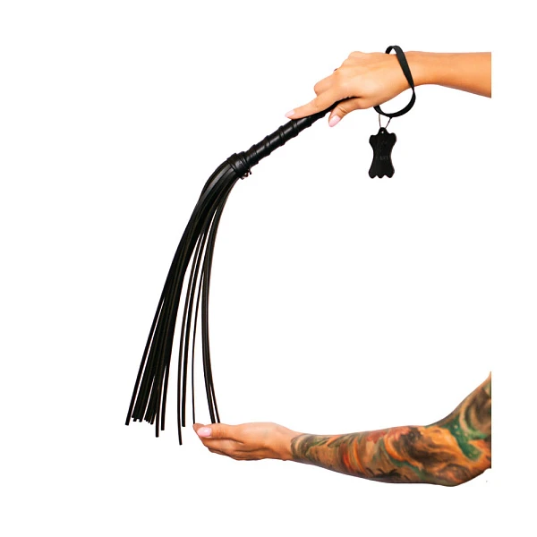 Флоггер «Scandal» из натуральной кожи, черный