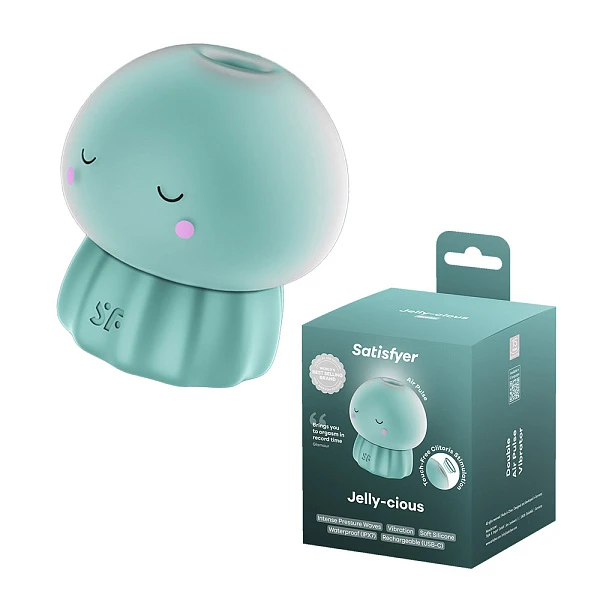 Вакуумно-волновой стимулятор «Satisfyer Jelly-cious», зеленый
