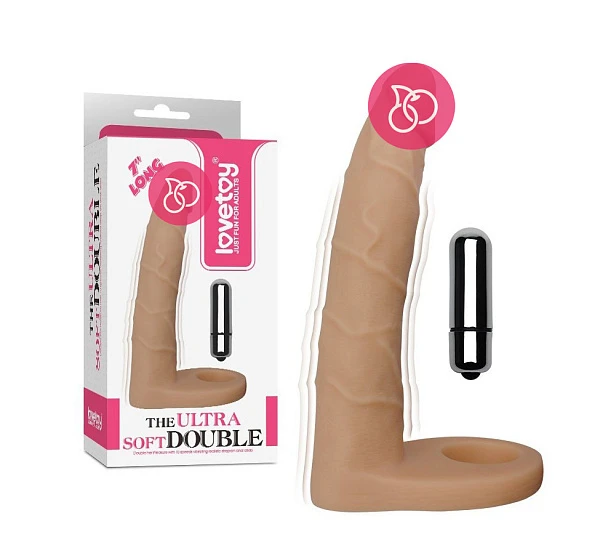 Насадка для двойного проникновения с вибрацией «The Ultra Soft Double» 17,8 см