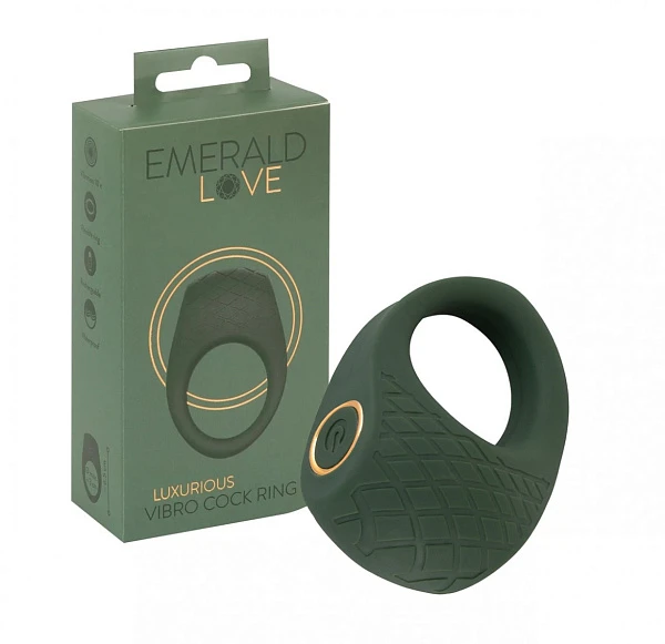 Эрекционное кольцо с вибрацией «Emerald Love Luxurious»