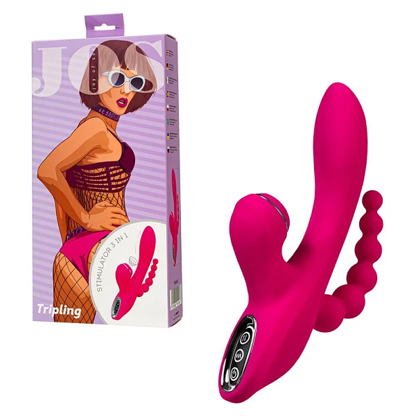 Тройной вибратор «JOS Tripling» с вакуумной стимуляцией