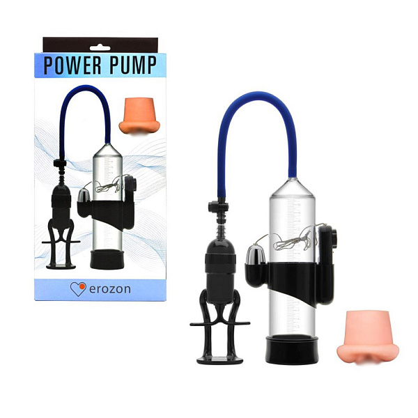 Вакуумная помпа «Erozon Penis Pump» с вибрацией и насадкой-мастурбатором