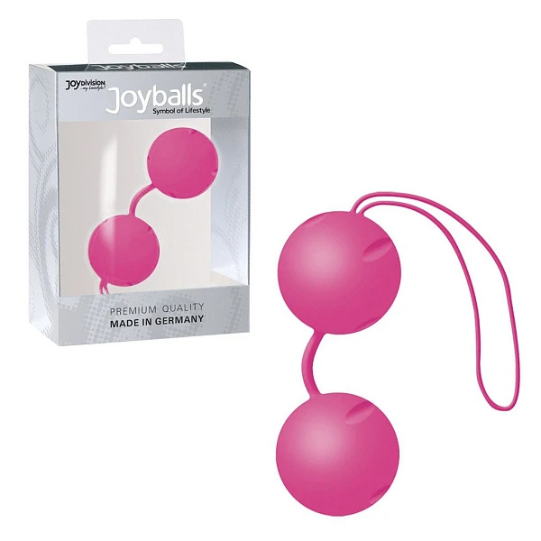 Вагинальные шарики со смещенным центром тяжести «Joyballs Trend», ярко-розовые матовые