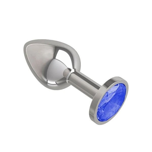 Маленькая анальная пробка с синим кристаллом