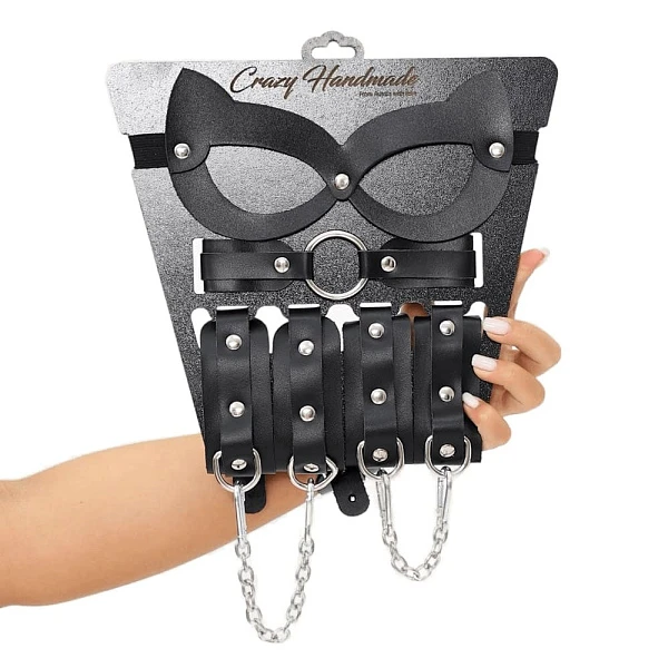 Набор «Crazy HandMade» с оковами, наручниками, ошейником и маской