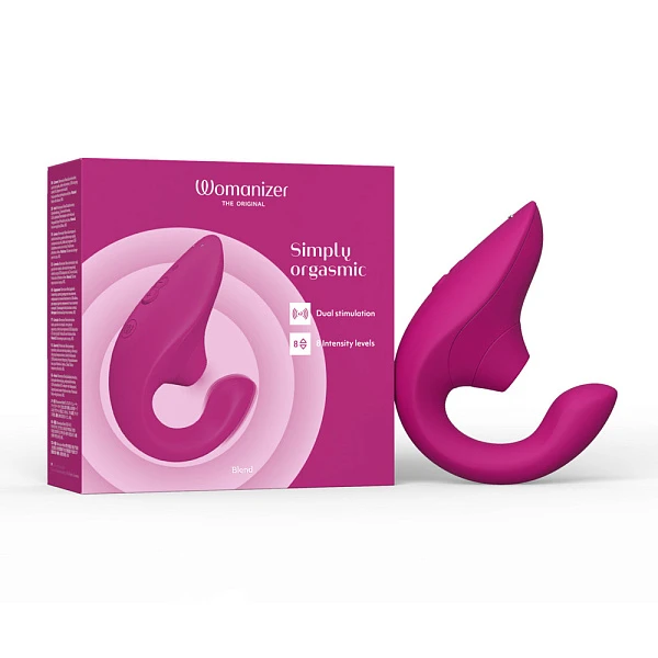 Вибратор для зоны G c клиторальной стимуляцией «Blend», малиновый