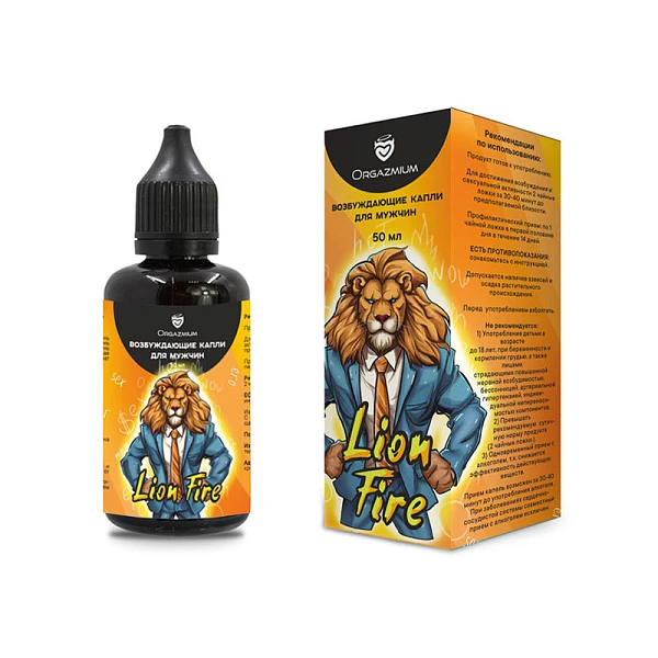 Возбуждающие капли для мужчин «Orgazmium Fire Lion», 50 мл