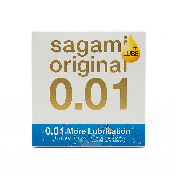 Полиуретановые презервативы «SAGAMI Original 0.01 EXTRA LUB» №1