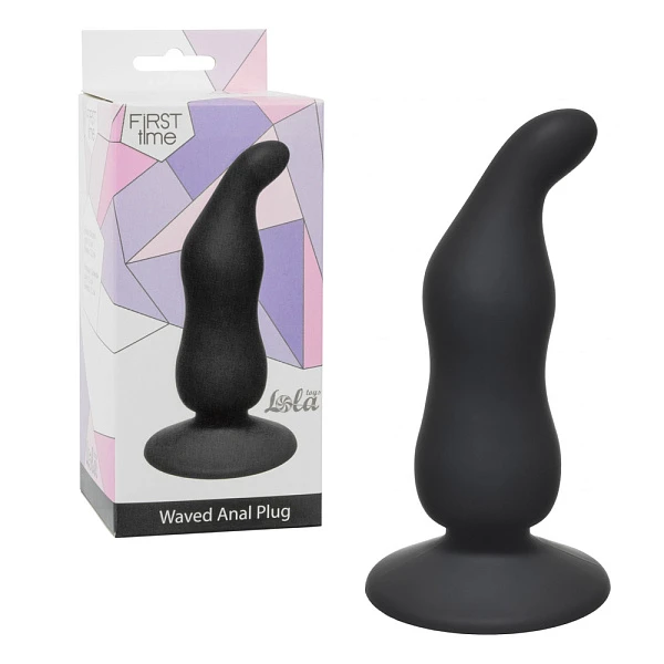 Анальная пробка на присоске «Waved Anal Plug Black»