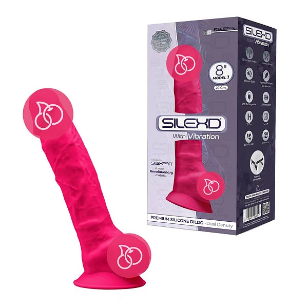 Реалистичный вибратор «SileXD Model 1 (8)», ярко-розовый