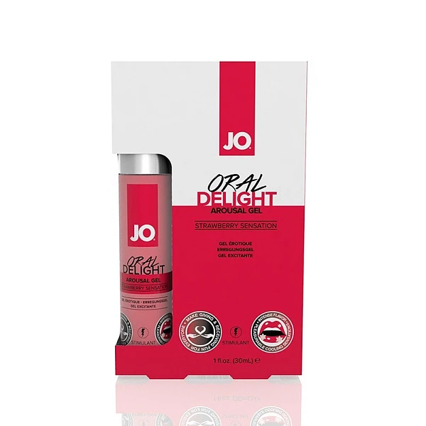 Гель для оральных ласк «Oral Delight JO Strawberry» клубничный, 30 мл