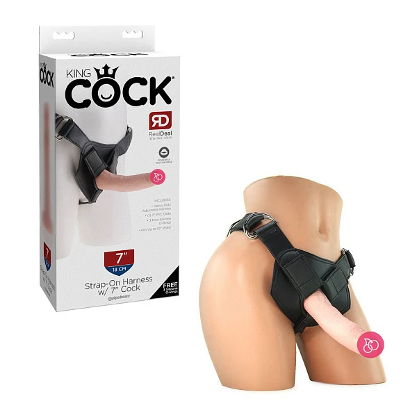Стимулятор на виниловых трусиках «Strap-on Harness with 7" Cock»