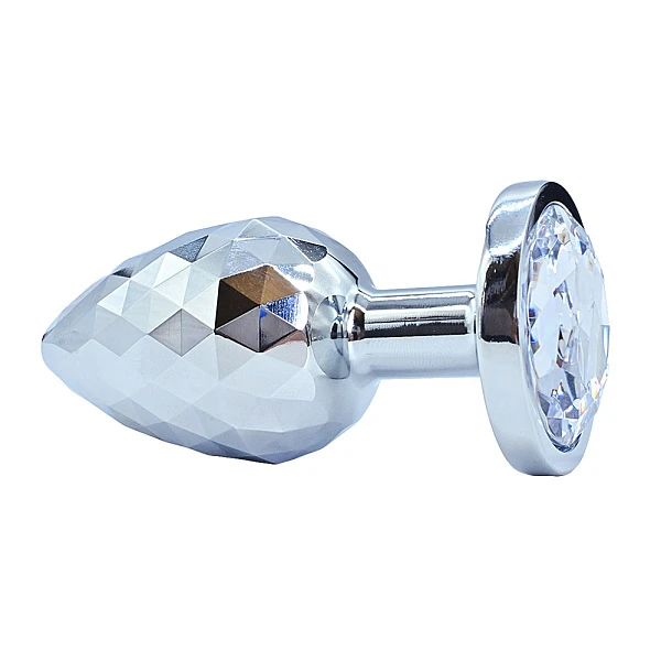 Анальная пробка «Disco Plug» с белым кристаллом