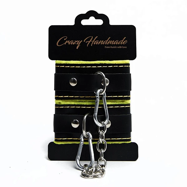 Наручники с мягкой желтой подкладкой «Crazy HandMade»