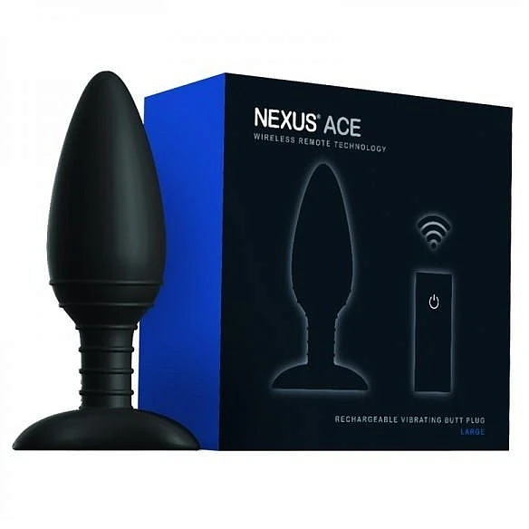 Анальная вибрпробка с пультом «Nexus ACE L», черная