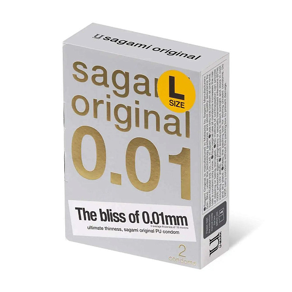 Полиуретановые презервативы «SAGAMI Original 0.01», размер L, №2