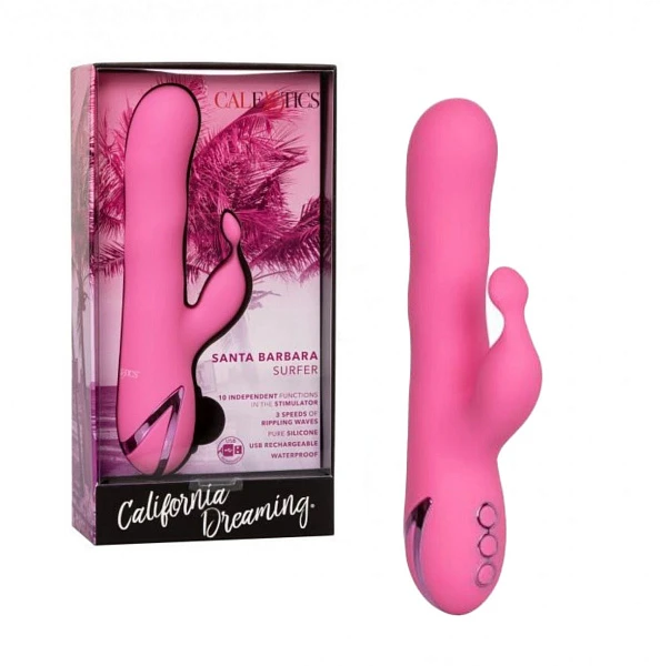 Вибратор-кролик «Santa Barbara Surfer» с волновыми движениями ствола