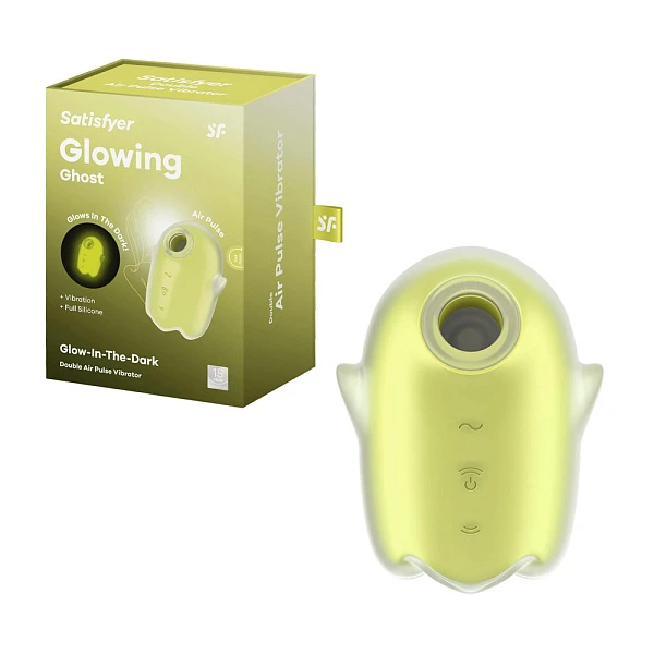 Вакуумно-волновой вибростимулятор «Glowing Ghost», желтый