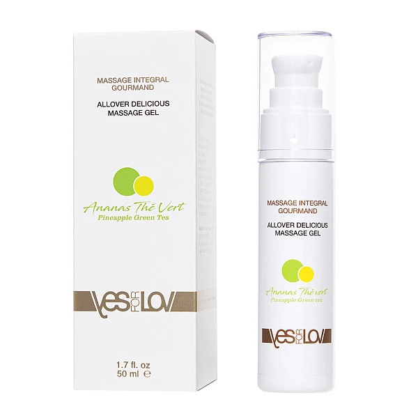 Массажный гель 3в1 «YESforLOV» с ароматом ананаса и зеленого чая, 50 мл