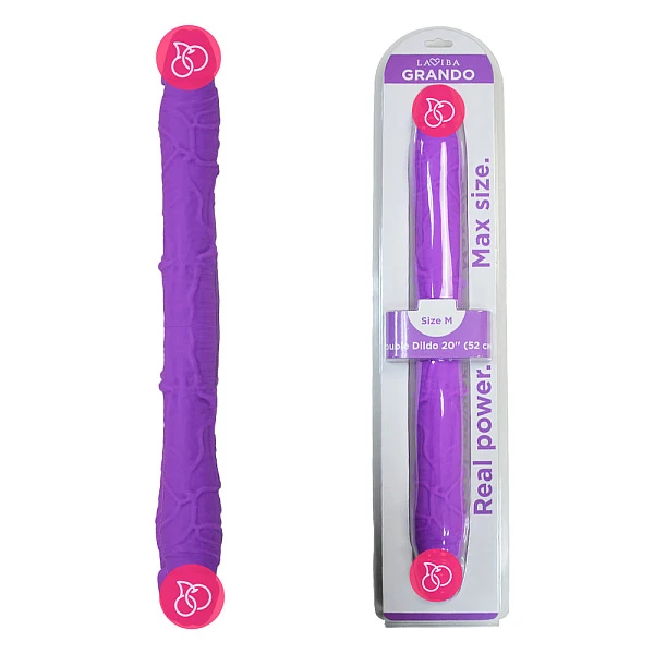 Фаллоимитатор двухстороний LaViba Grando 20'', фиолетовый