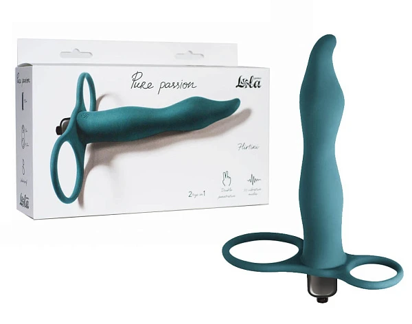 Вибронасадка для двойного проникновения «Pure Passion Flirtini Green»