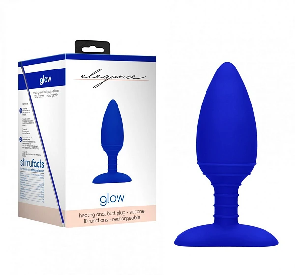 Анальная пробка «Glow» с вибрацией и нагревом